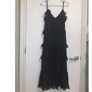 Michael Kors spaghetti strap midi flutter dress